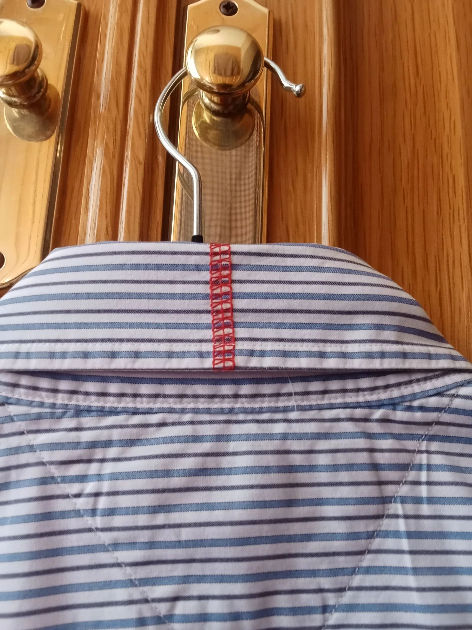 Camisa de homem riscas azuis e brancas tamanho XL nova 100% algodão – photo 13
